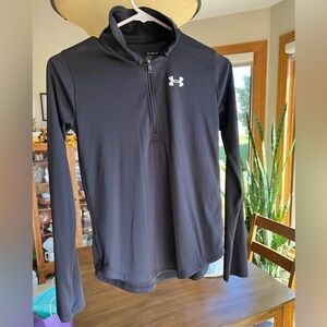 Black Under Armour Quarter Zip Long-sleeved Shirt